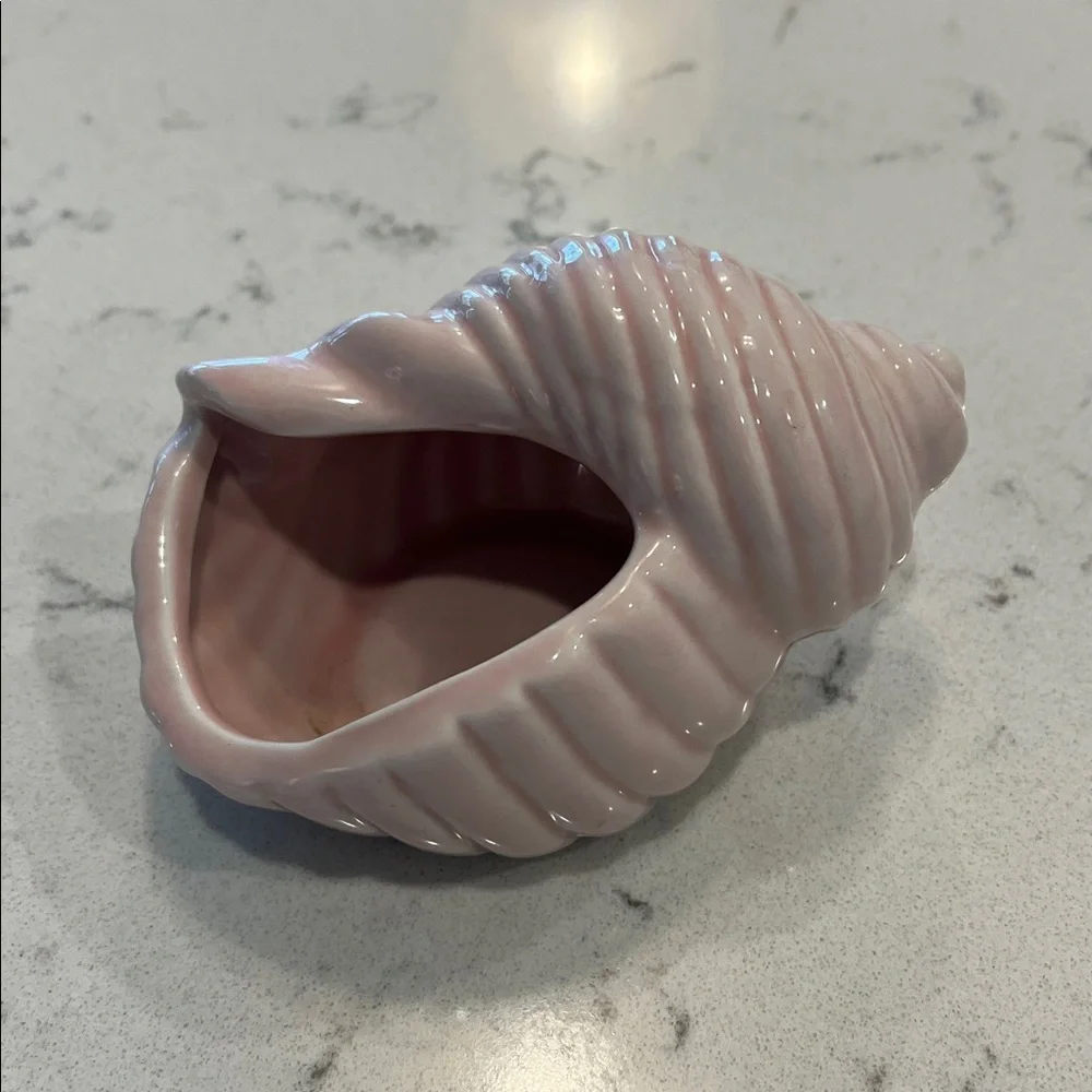 Pink Ceramic Conch Shell Accent